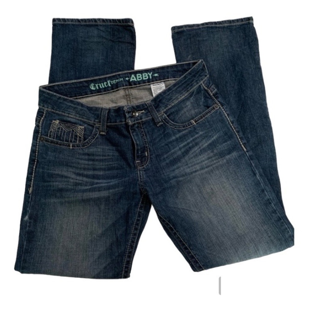 CRUEL JEANS Women 29 7R Blue Rocky Mountain “Abby” Straight Medium Wash Denim